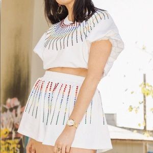 Queen of Sparkles White Rainbow Burst Set